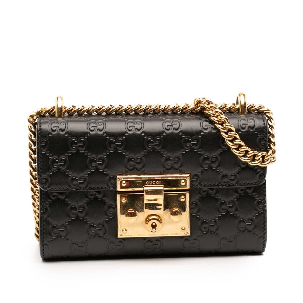 Pre-Loved Gucci Small Guccissima Padlock Crossbody
